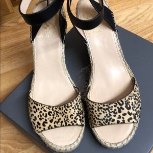 Vince Camuto cheetah print espadrille sandals.